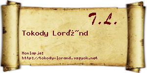 Tokody Loránd névjegykártya