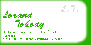 lorand tokody business card